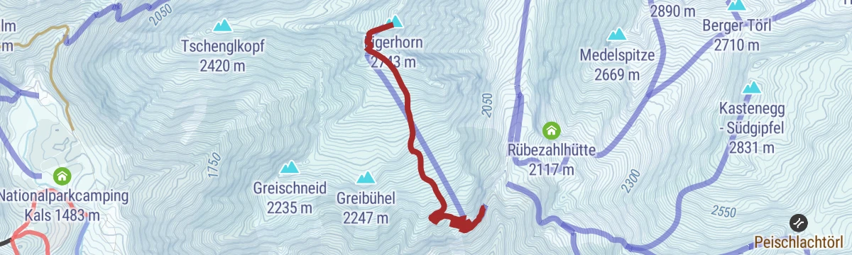Route map: Skitour Figerhorn 2.743m